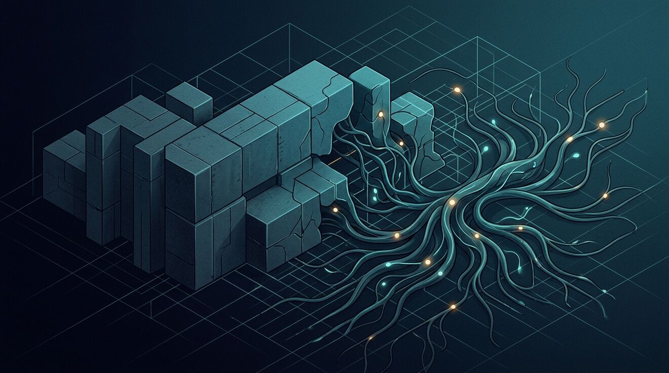 Visionary architecture schematic illustrating the next decade of autonomous, bio-inspired security platforms