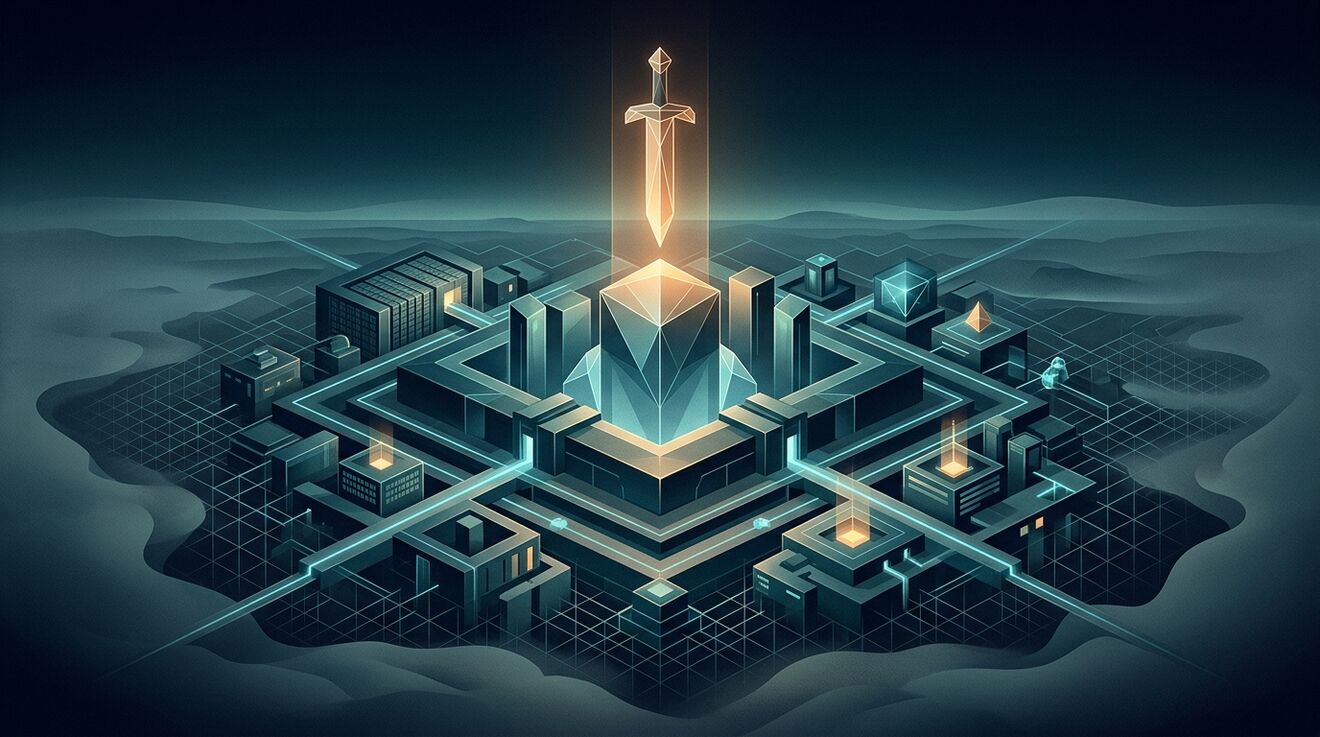 Comprehensive unified landscape holding the entire Damocles security paradigm in crystalline focus