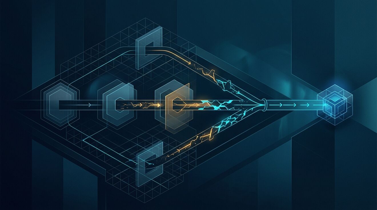 Exploit chain schematic demonstrating how security scanning pipelines were weaponized from Trivy through LiteLLM to Axios
