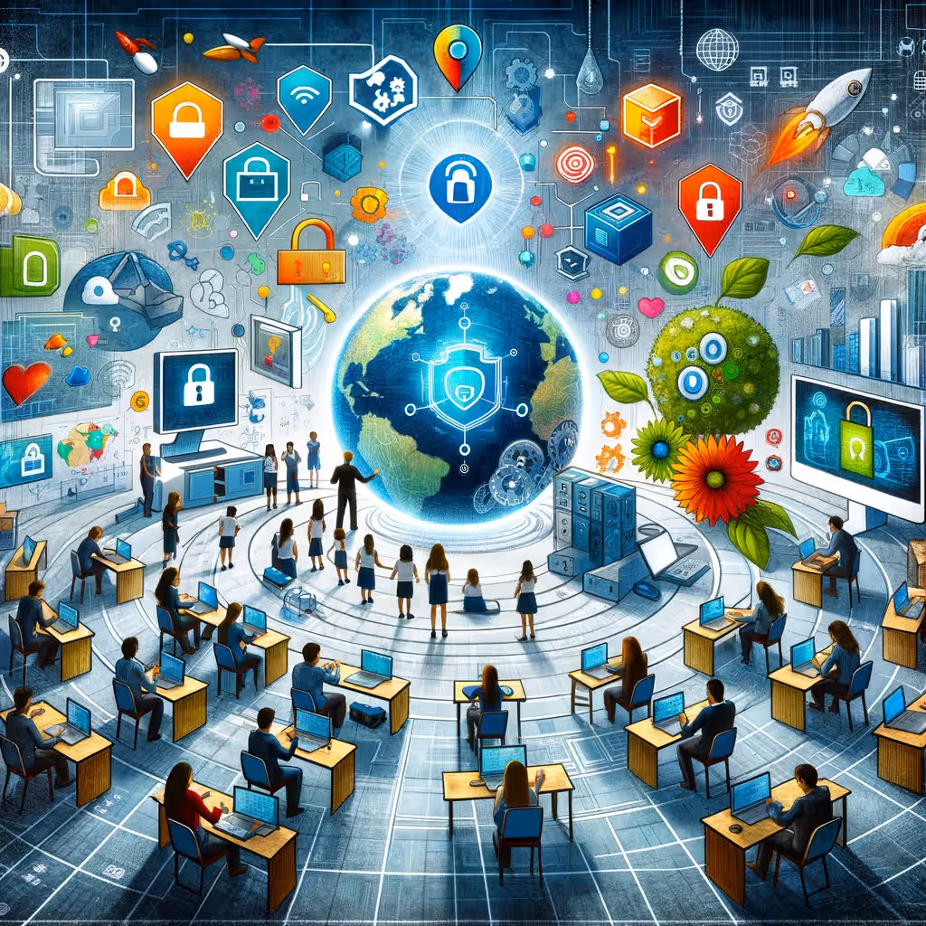 Conceptual artwork: Securing the Digital Frontier - Education in Tech Literacy and Security Awareness